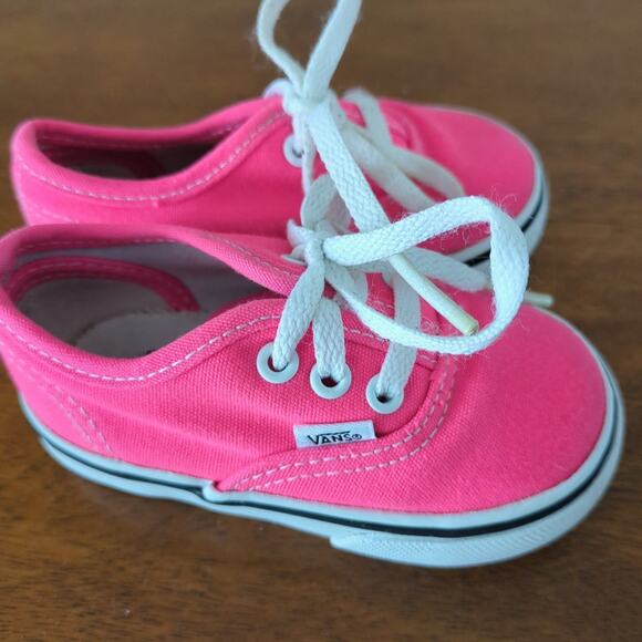 Vans Toddler Shoes Authentic Neon Pink toddler size 4 Sneakers - Picture 6 of 6